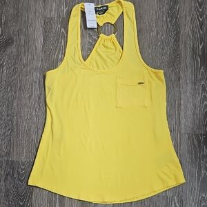 bebe Bright Yellow Ring-Detail Tank Top